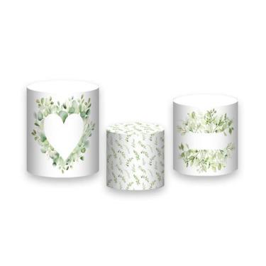 Imagem de Trio de Capas de Cilindro - Enfim Casados Folhagens Verdes 009 - Via C
