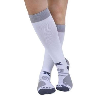 Imagem de Meia Cano Longo De Compressão Arrow Muvin, 40 A 43, Branco