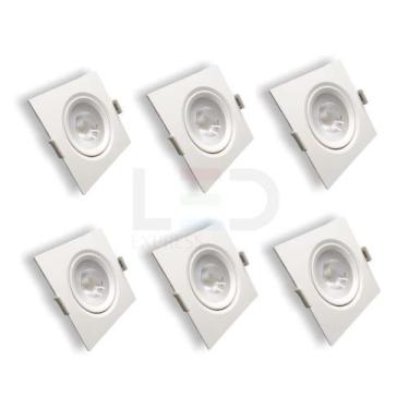 Imagem de Kit 6 spots led quadrado 7w ctb 6500k bivolt