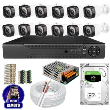 Imagem de Kit Cftv 12 Câmeras Segurança Infravermelho 20 Metros Dvr Multi Hd 16c