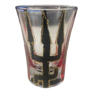 Imagem de Copo Dose De Cachaça Vidro Exú Tridente Com Fogo 45 Ml Nadir - Meta At