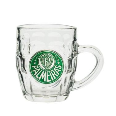 Imagem de Caneca Vidro Brasão 310Ml - Palmeiras - Mileno
