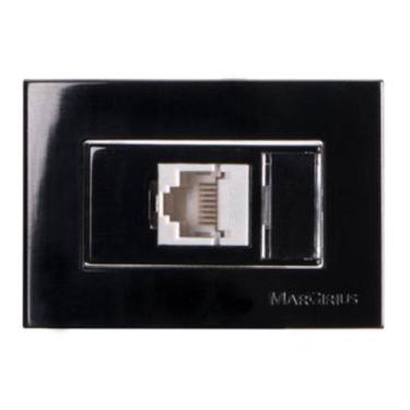 Imagem de Tomada Para Móvel Rj45 Preta Cat5e Informatica Ebony Margirius, Preto