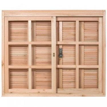 Imagem de Janela de Madeira Veneziana 100x160cm com Caixilho 14cm Ewk 130 Rondos