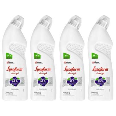 Imagem de Kit 4 Desinfetante Lysoform Uso Geral Cloro em Gel 500ml