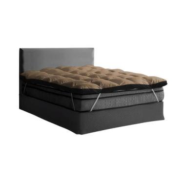 Imagem de Pillow Top Solteiro Fibra Siliconada Super Volumosa Avelã e Preto - Tu