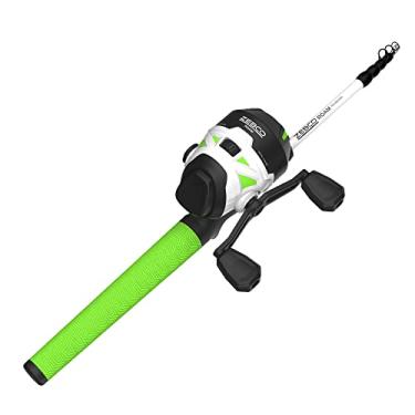 Imagem de Zebco Combo de pesca telescópica e carretel Spincast, extensível de 45 cm a 1,8 m com alça ComfortGrip, molinete de pesca antirreverso Quickset, verde
