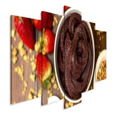 Imagem de Quadro Decorativo 115x60 Tigela De Açaí Saudável Kit 5 Peças - NEYRAD