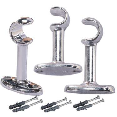 Imagem de Suportes de Alumínio para Varão Simples 19mm Cromado 10  peças - Decor