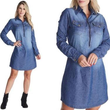 Imagem de Vestido Jeans HNO Chemise Fechamento em Ziper Azul - HNO Jeans, P