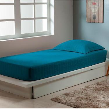 Imagem de Colcha Solteiro Zapt Zum Sleep C/ Elástico 2Pçs 200 Fios 100% Algodão 