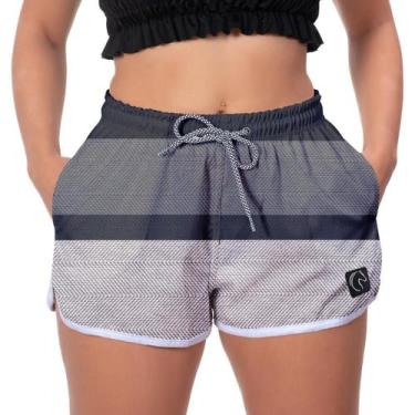 Imagem de Short Feminino Tactel Praia Com Elastico Ajustável e Bolsos Moda Casua