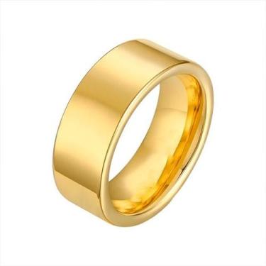 Imagem de  Aliança Avulsa Ouro 18k Banhada Reta Tungstênio 8mm - Oremte, 16