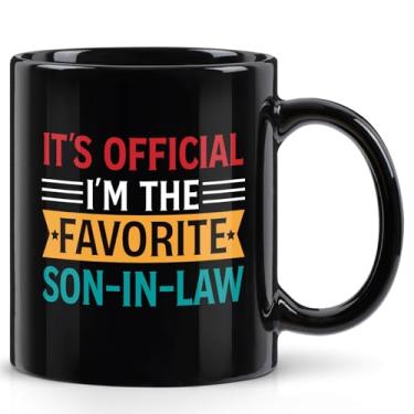 Imagem de Maustic Presentes de genro, presentes de genro da sogra do sogro, presentes de aniversário de Natal, dia dos pais para genro, caneca, genro favorito, 325 ml, preto