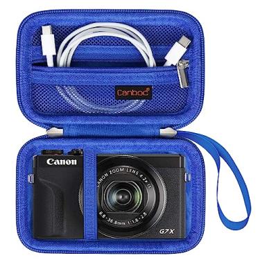 Imagem de Canboc Capa para câmera Canon PowerShot G7 X Mark II/ G7X Mark III Digital 4K Vlogging, bolsa de câmera de vídeo 4K, bolso de malha com zíper para cabo USB, baterias, azul