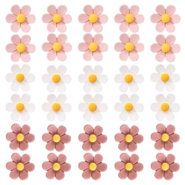 Imagem de 30 peças de alfinetes de flor, tachas de polegar de flores decorativas de flores tachinhas decorativas tachinhas florais para artesanato quadro de avisos mapa quadro de cortiça