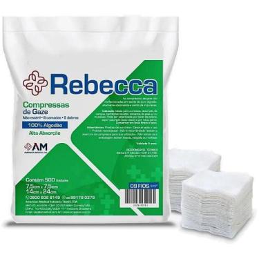 Imagem de Compressa de gaze 09 fios 7,5x7,5 c/ 500 - rebecca - AMERICAN MEDICAL