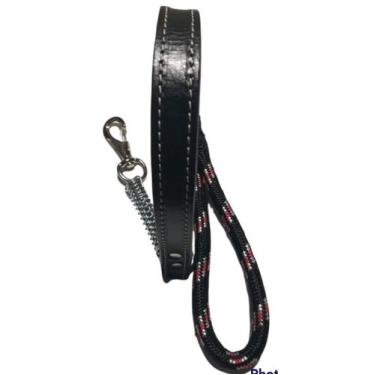 Imagem de Guia pra Cachorro de Sola Dupla com Punho de Corda C/Mola 65 cm compri