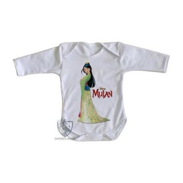 Imagem de body nenê criança roupa bebê manga longa Mulan vestido - Empório Dutra