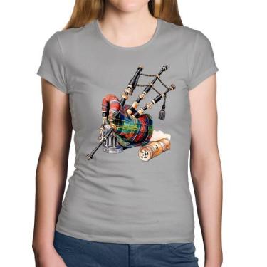 Imagem de Baby Look Algodão Gaita de Foles - Foca na Moda, Cinza, P