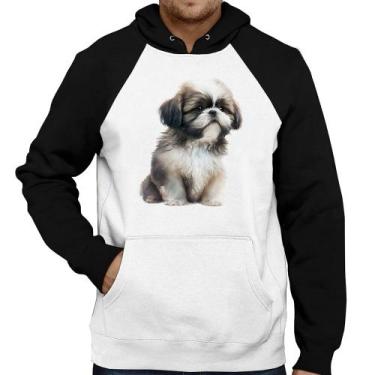 Imagem de Moletom Cachorro Shih Tzu Filhote - Foca na Moda, Branco, Preto, P