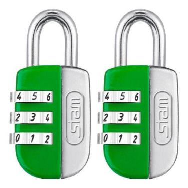 Imagem de Kit 2 Cadeados Segredo Colorido 20mm Armário Bolsa Pequeno - STAM, Ver