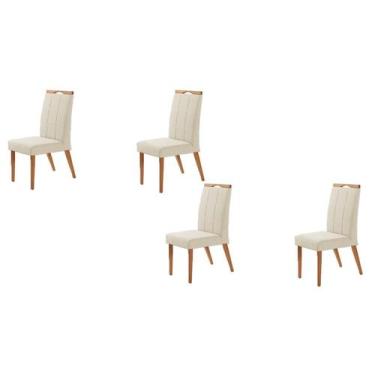 Imagem de Kit 4 Cadeiras Paris - Linho Palha - Gran Decore