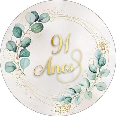 Imagem de Painel De Festa Redondo 1,50x1,50 - Folhagens 94 Anos 285 - Via Cores