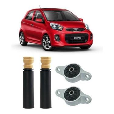 Imagem de 2 Kit Coxim Batente Coifa Traseiro Kia Picanto 2015 2016 17 - Qualykit