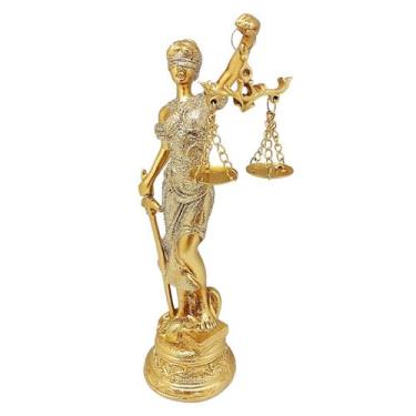 Imagem de Dama da justiça de resina 20 cm - Tenda, Dourado