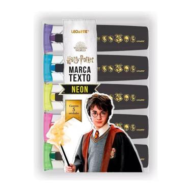 Imagem de Kit Marca Texto Harry Potter 94148 5 Cores Neon - Leo&amp;Leo