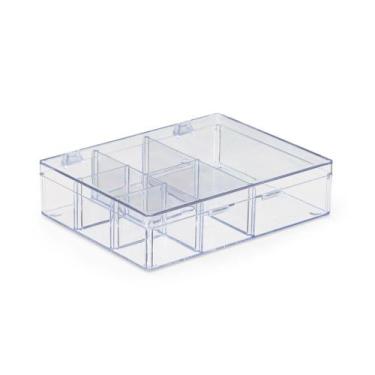 Imagem de Caixa acrílica c/ divisórias m transparente unidade - Oldani