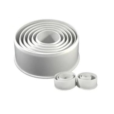 Imagem de Cortador Modelador De Massas e Biscoito Redondo - 6 Peças (Plástico) -