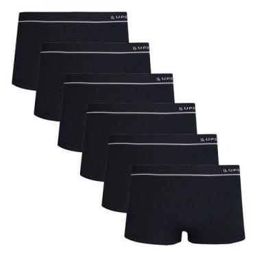 Imagem de Kit Com 6 Cueca Lupo Sunga Microfibra Sem Costura Original, Preto, M