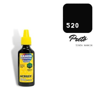 Imagem de Nankin Profissional Acrilex 20ml Preto