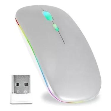 Imagem de Mouse Notebook Sem Fio Recarregável Wireless Led - weibo, Cinza