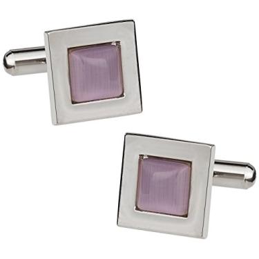 Imagem de Abotoaduras estilo gatinho solitário roxo Cuff-Daddy com caixa de apresentação