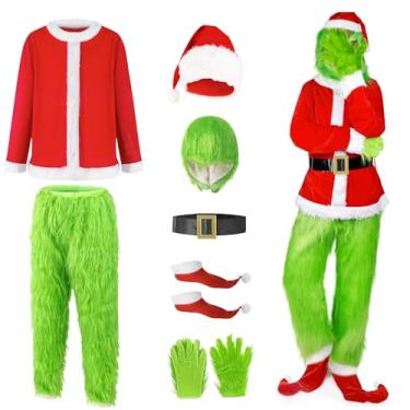 Imagem de ATESMO Green Costume for Men Cosplay Costume With Mask costume out fit (XL)