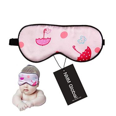 Imagem de NMM Global Máscara infantil para dormir 100% seda natural, linda máscara de dormir noturna com alça elástica ajustável para recém-nascidos (rosa fofo)
