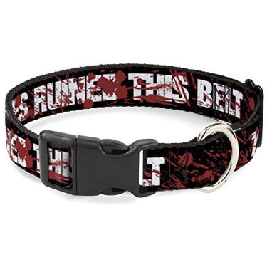 Imagem de Buckle-Down Coleira de gato Breakaway Zombies Ruined This Belt Black White Red Splatter 15 a 23 cm de largura