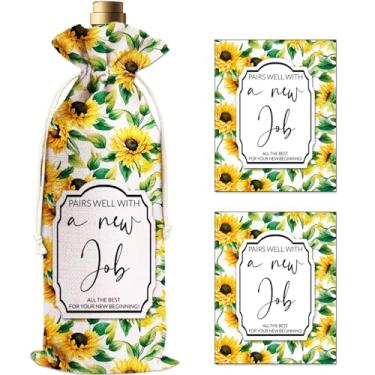 Imagem de IRADA Saco de vinho com 2 etiquetas de garrafa de vinho, sacos de vinho de serapilheira reutilizáveis para garrafas de vinho, decorações de festa - Saco de vinho de novo trabalho - decoração de