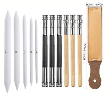 Imagem de 13 conjuntos específicos de esboço, ajustável, duas cabeças, extensor de lápis, lixa, papelão, esboço, arroz, caneta, ferramenta de arte