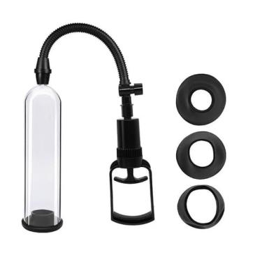 Imagem de Bomba de Desenvolvimento Peniano Manual com 3 Anéis, Para Exercício Engrossador e Aumentador do Pênis