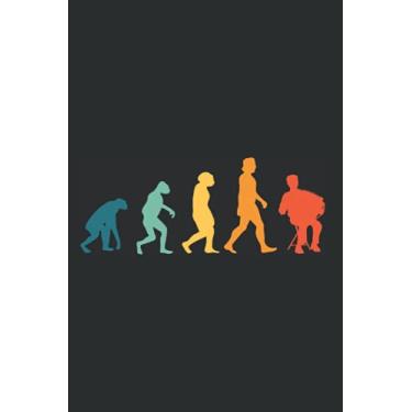 Imagem de Akkordeon Notizbuch: Akkordeon Evolution Retro Akkordeonist / 6x9 Zoll / 120 karierte Seiten