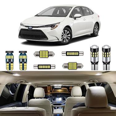 Imagem de AUTOGINE Kit de 6 peças de luzes interiores LED brancas para Toyota Corolla 2003-2011 2012 2013 2014 2015 2016 2017 2018 2019 2020 2021 2022 super brilhante 6000K interior lâmpadas LED pacote +