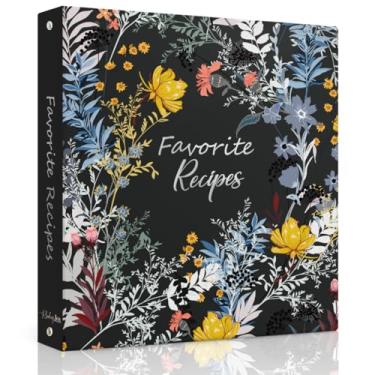 Imagem de LuBudingJoy fichário de receitas com capas de plástico, cartões de página inteira e divisórias, fichário de receitas 8,5x11 3 argolas, fichário de livro de receitas em branco para escrever s