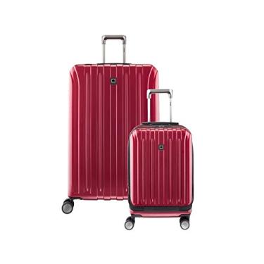 Imagem de DELSEY Paris Bolsa expansível de titânio rígido com rodas giratórias, Preto, vermelho cereja, 3-Piece Set (19/25/29), Bolsa expansível de titânio rígida com rodas giratórias