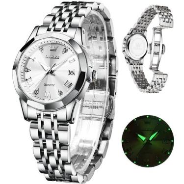 Imagem de Relógio OLEVS Feminino - Modelo Silver com Pulseira de Aço Inoxidável 