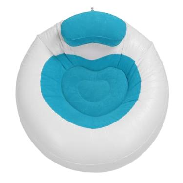 Imagem de Cadeira de sofá PVC Flocking Loving Heart Modeling Couch Mole Inflável para Sala de Estar Varanda de Varanda Ao Ar Livre Design inovador: D sofá Inflável Inflável Inflável (Azul)