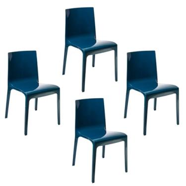 Imagem de Conjunto 4 Cadeiras De Jantar Taurus Plástico Plasútil (Azul-Petróleo)